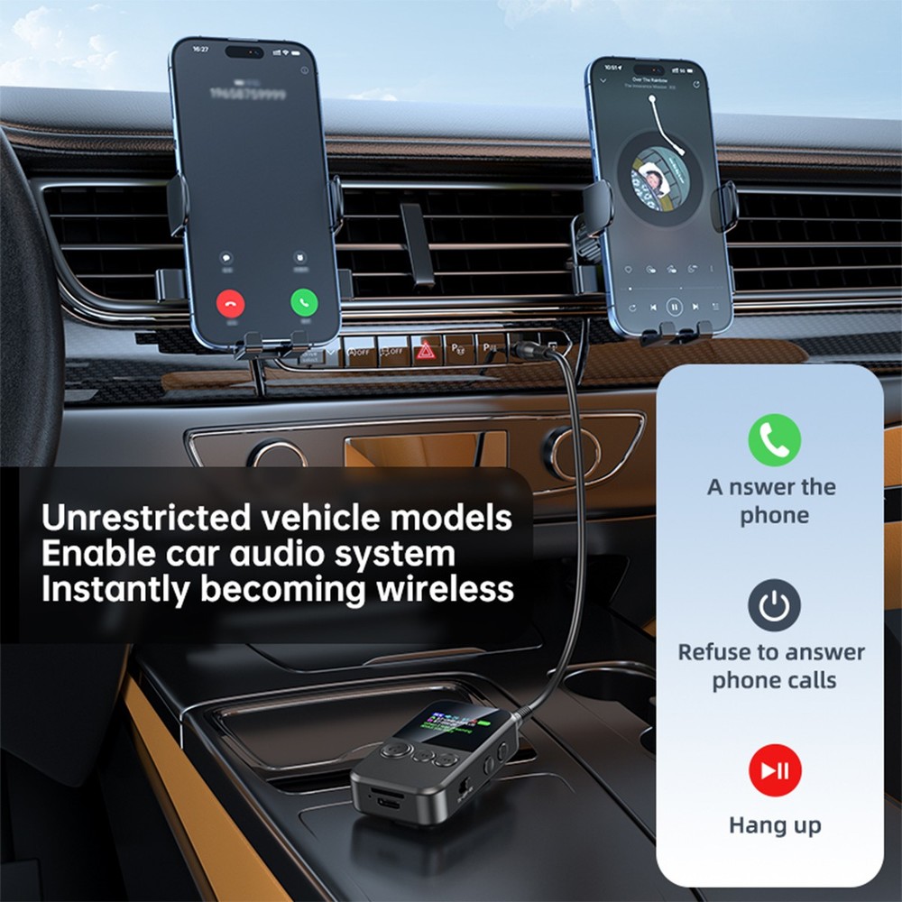 Wireless Adapter Bluetooth 5.4 Audio Transmitter Receiver 3.5MM AUX Built-in Mic
