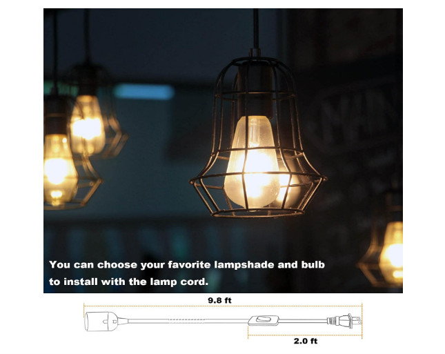 Plug In Hanging Light Kit E26 E27 Pendant Light Cord with Switch