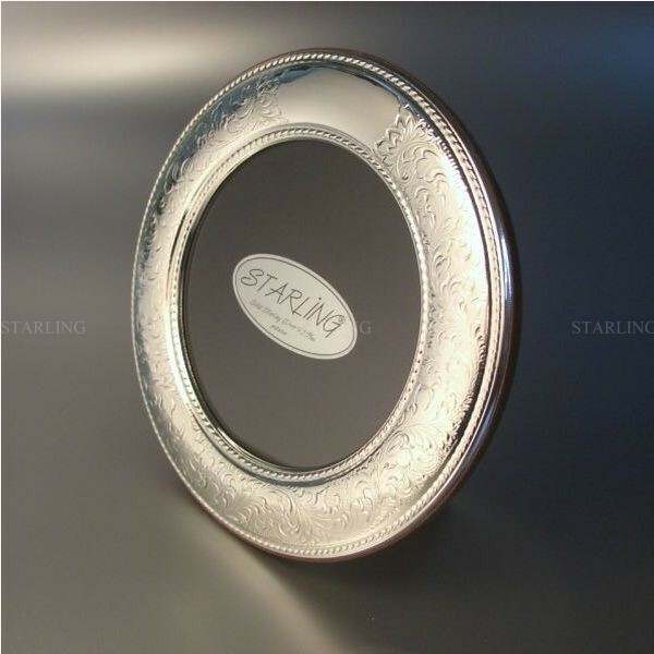 Romantic Photo Frame - Florentine Engraving - Silver Frame Solid 925 Silver (V1)