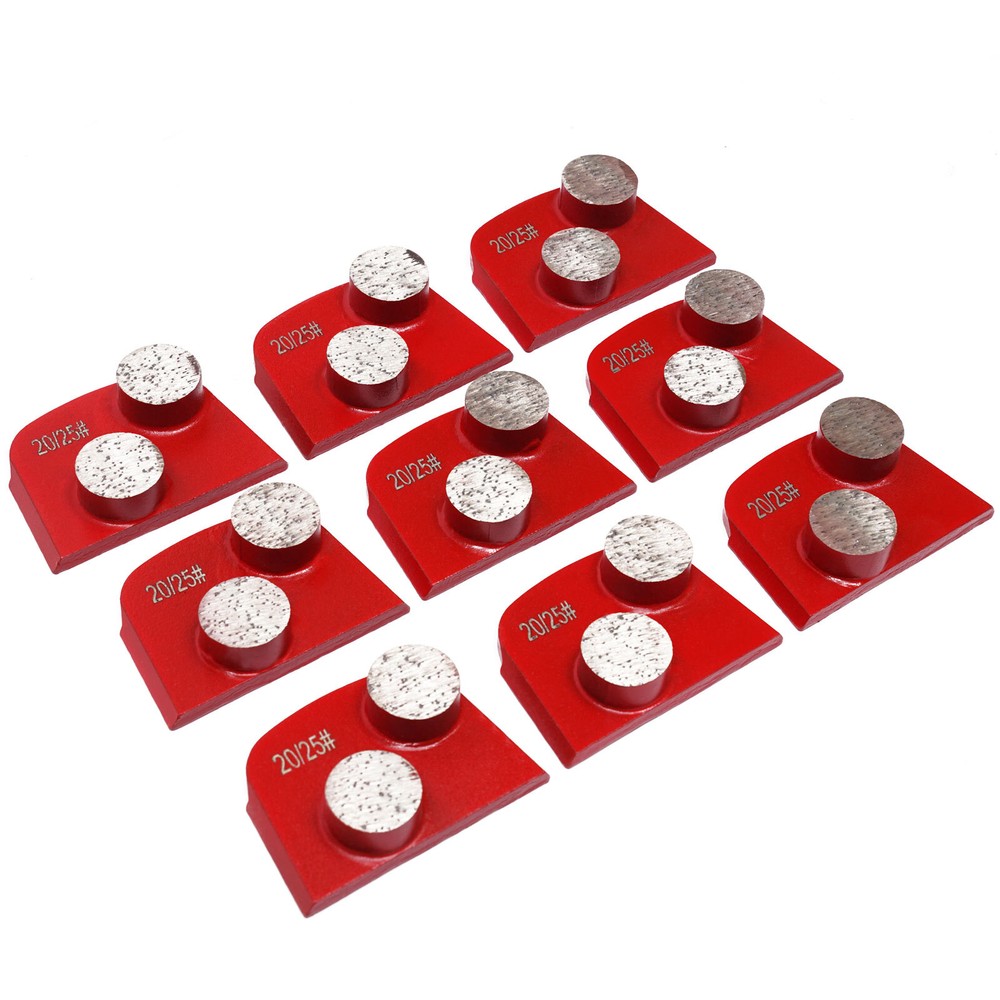 9 Pack Diamond Grinding Segments Medium Bond 20/25 Grit Durable for Concrete