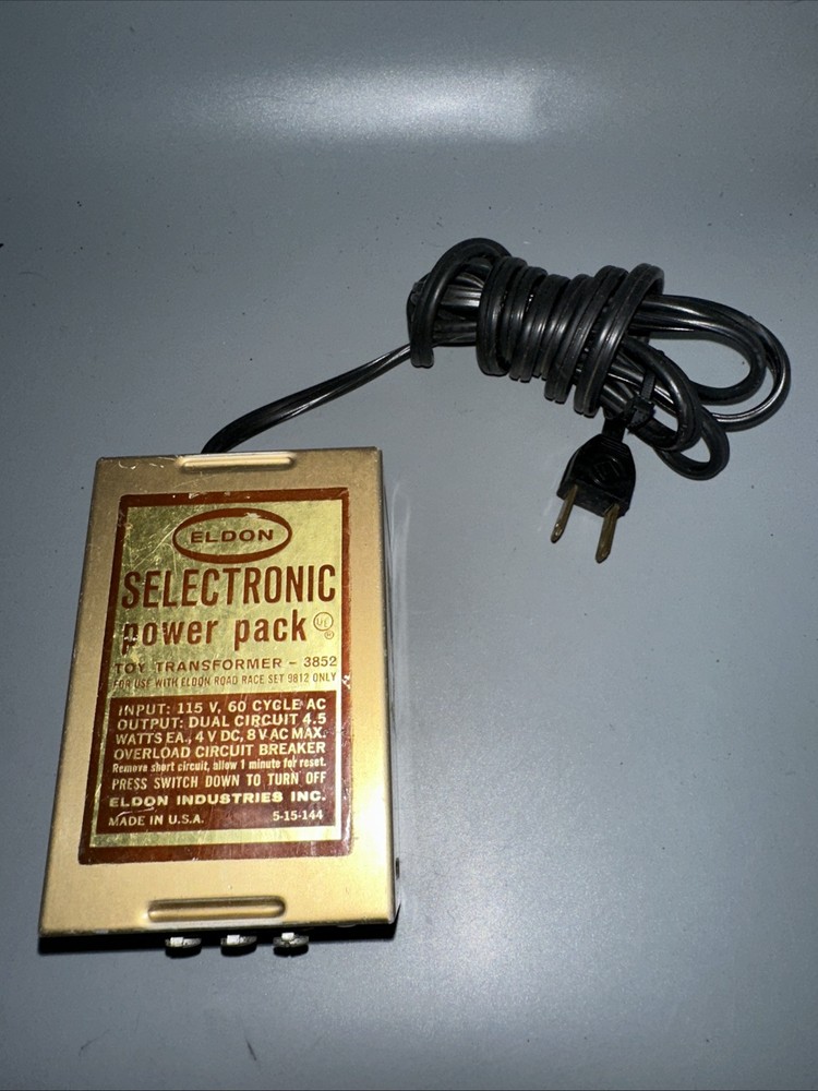 Eldon Selectronic Power Pack Hobby Transformer 3852 Output 4.5 Watts/4VDC/8VAC