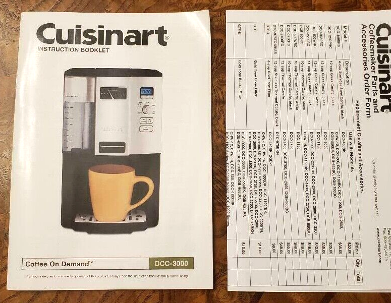 Cuisinart DCC-3000 Coffee on Demand Instruction Booklet