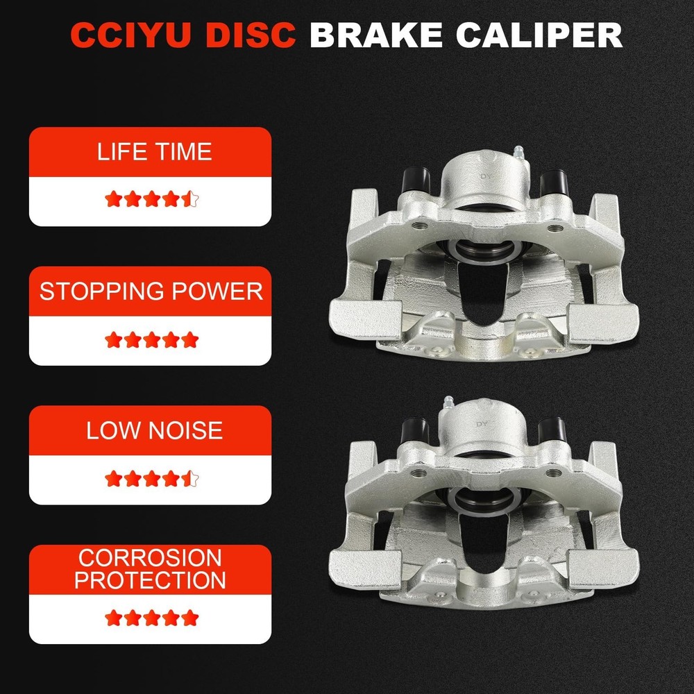 cciyu Front Left & Right Brake Calipers Assembly w/Bracket 19B2942E 19B2943E ...