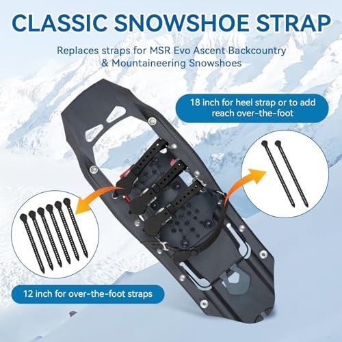 Replacement Snowshoe Straps for MSR Bindings - 6x12 & 2x18, Compatible with Dena