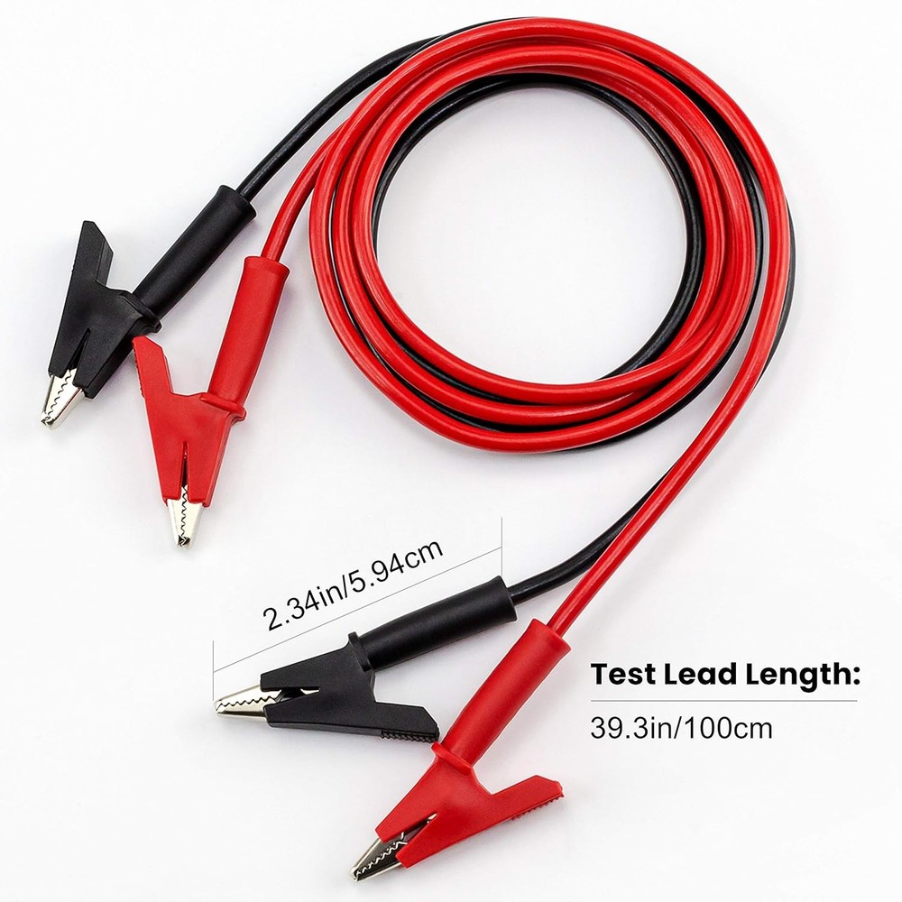KAIWEETS Alligator Clips Electrical Test Leads Set, 15A Jumper Black, Red