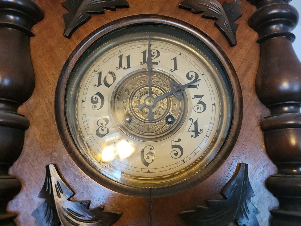 Vintage AS-IS Black Forest Wooden Clock