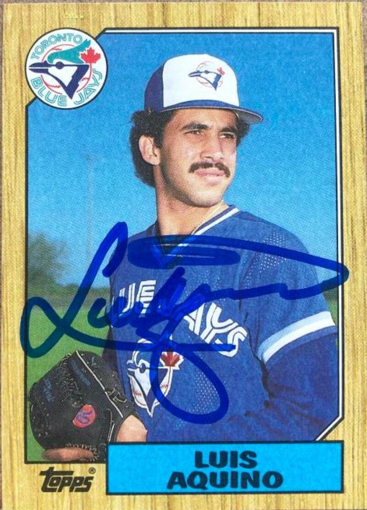 Luis Aquino Autographed 1987 Topps #301