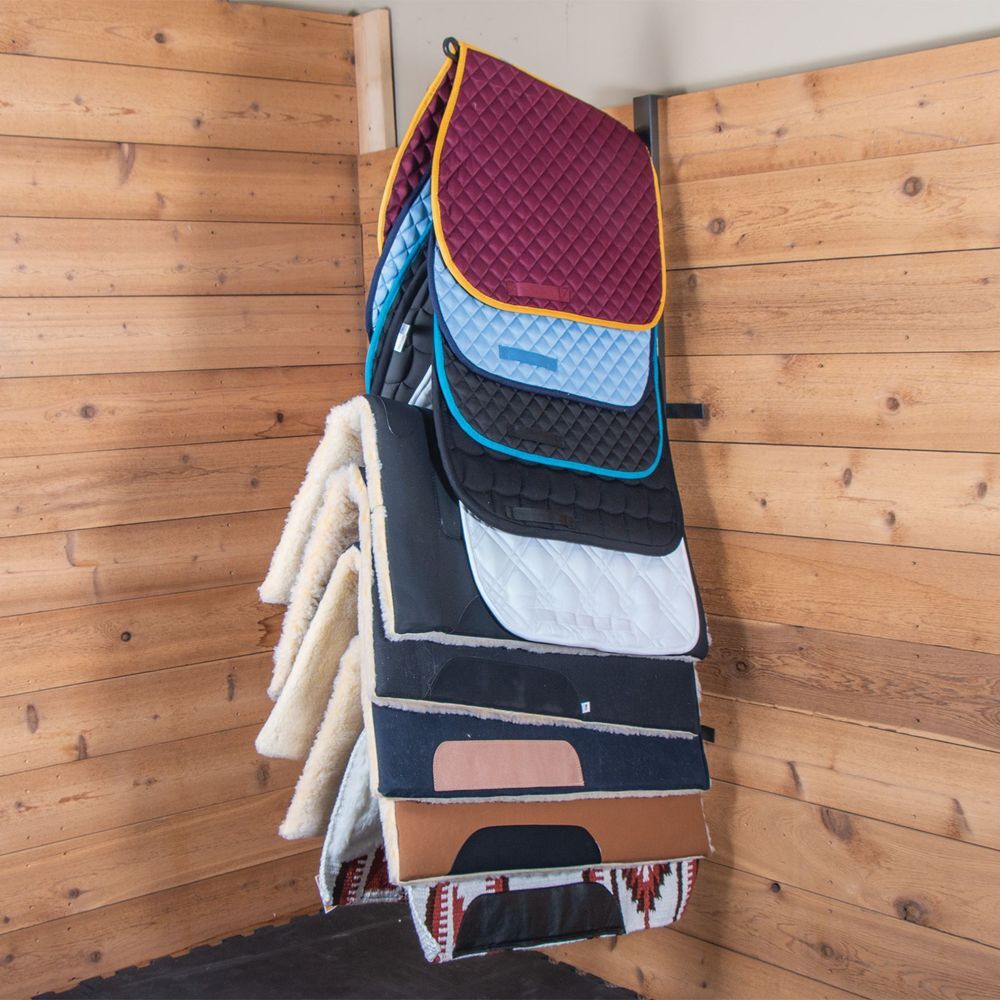Easy-Up Pro Portable Wall Hanging 10 Hook Saddle Pad Rack | Stable Organizer