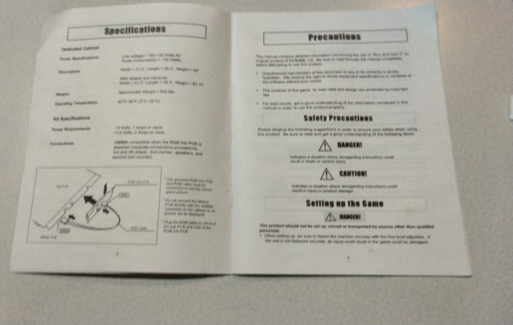 RUN & GUN 2 OPERATOR'S MANUAL KONAMI