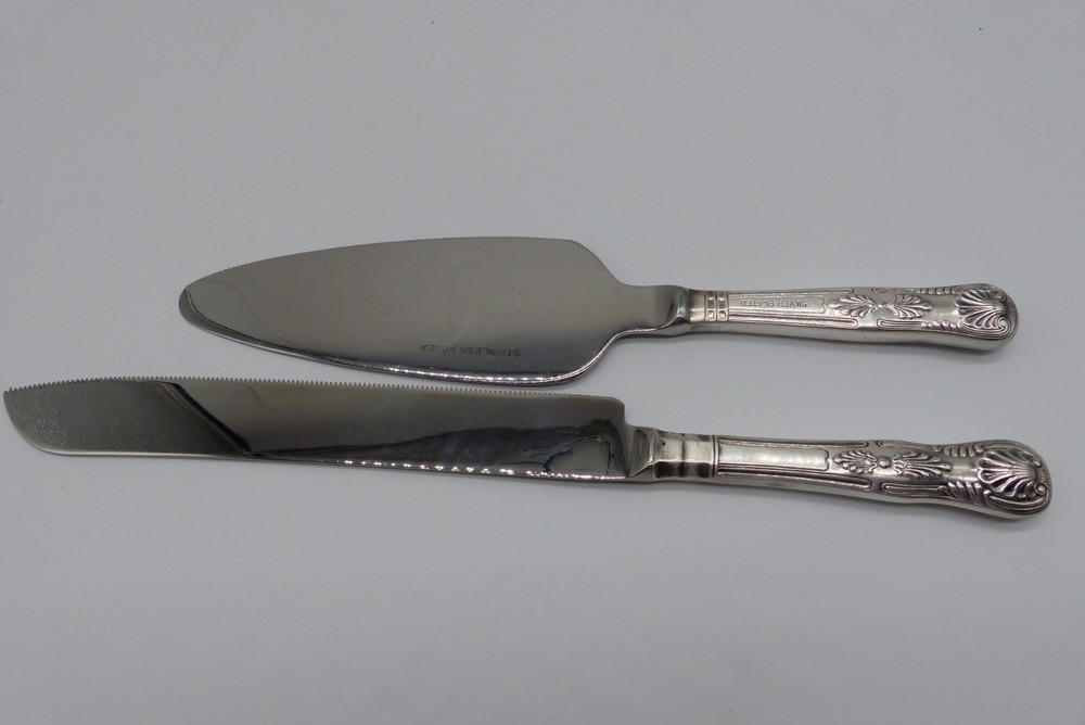 Vintage Silverplate Wedding Cake Knife And Server Set READ