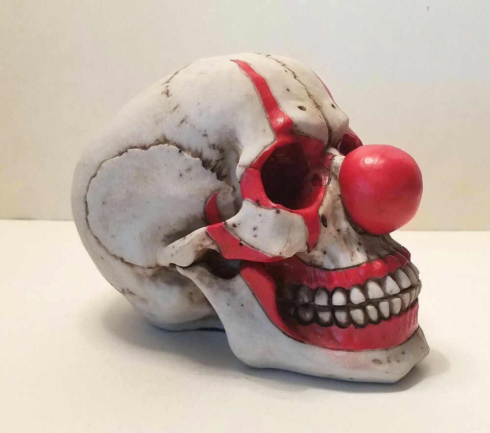Clown Skull Figurine Statue Skeleton Halloween