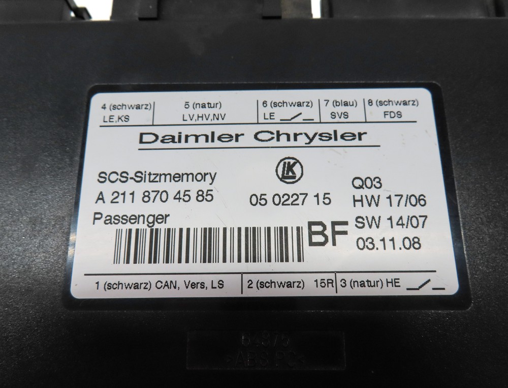 2009 MERCEDES GL320 (X164) FRONT RIGHT PASSENGER SEAT CONTROL MODULE