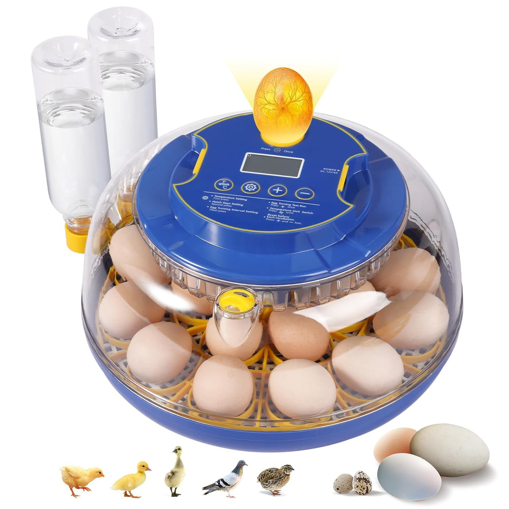 18 Egg Incubators for Hatching Eggs, Chicken Egg Incubator with Automatic Egg Tu