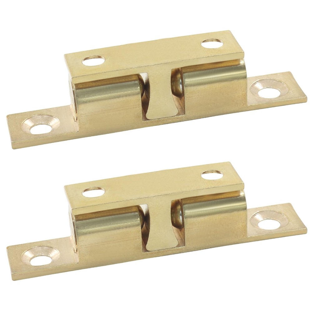 Hordion 4 Pack Double Ball Tension Roller Catch Latch, 60mm Solid Brass
