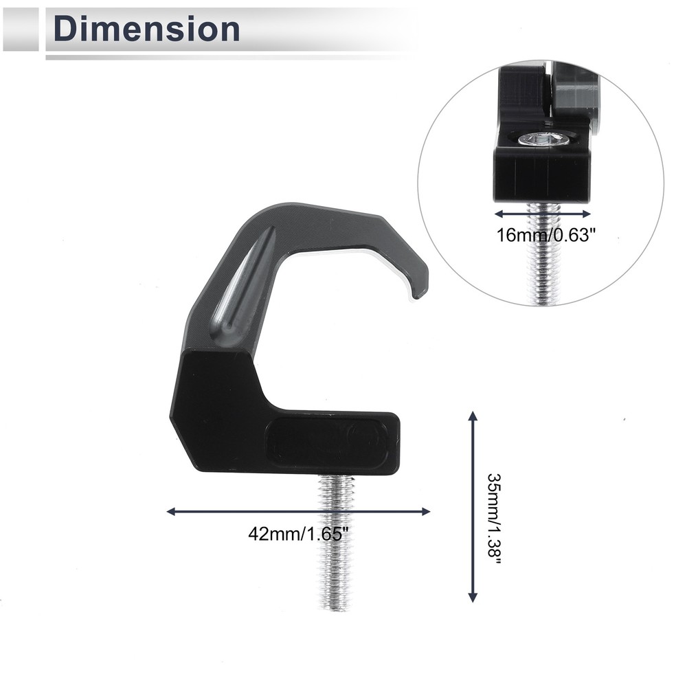 Motorcycle hanging hook 1 set 42mm black titanium color