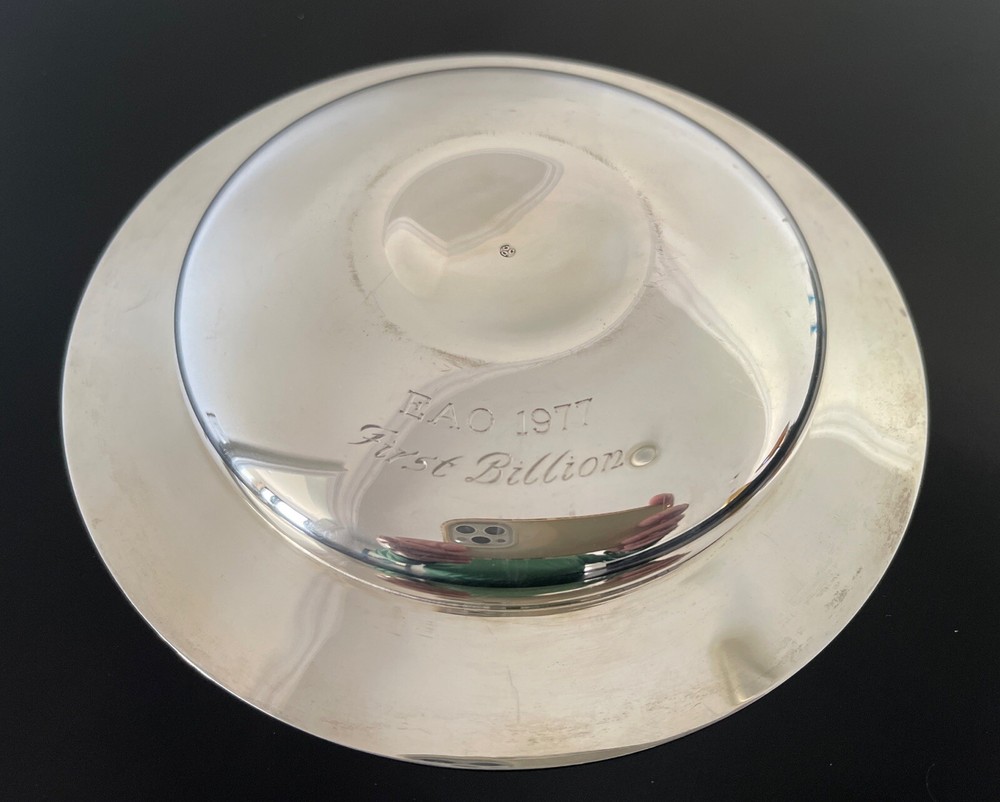 Sterling Silver Britannia 950 Presentation Bowl “EAO 1977 First Billion”