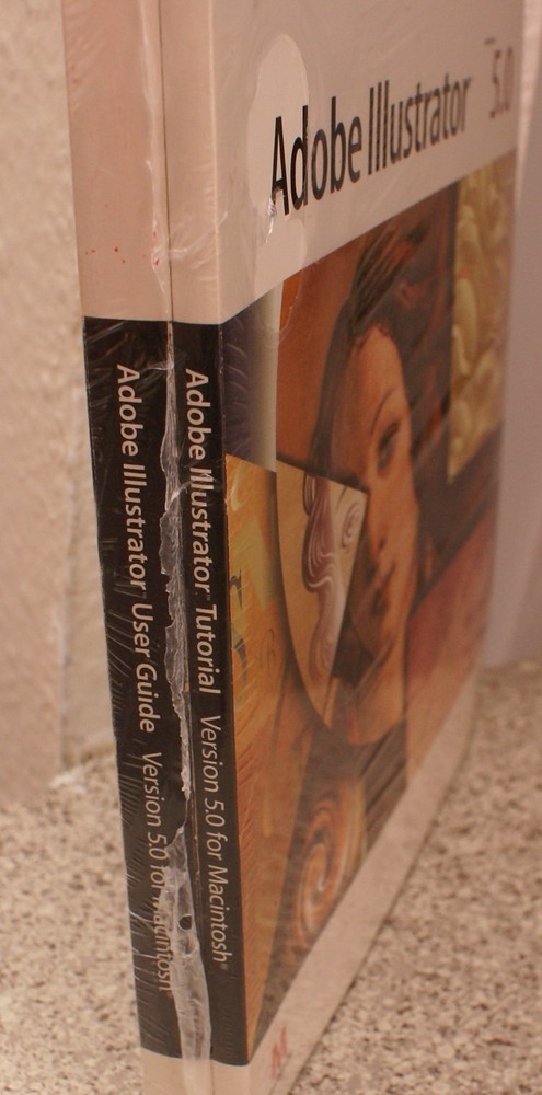 Adobe Illustrator 5.0 - Macintosh Tutorial & User Guide/manual, (2 books), NEW