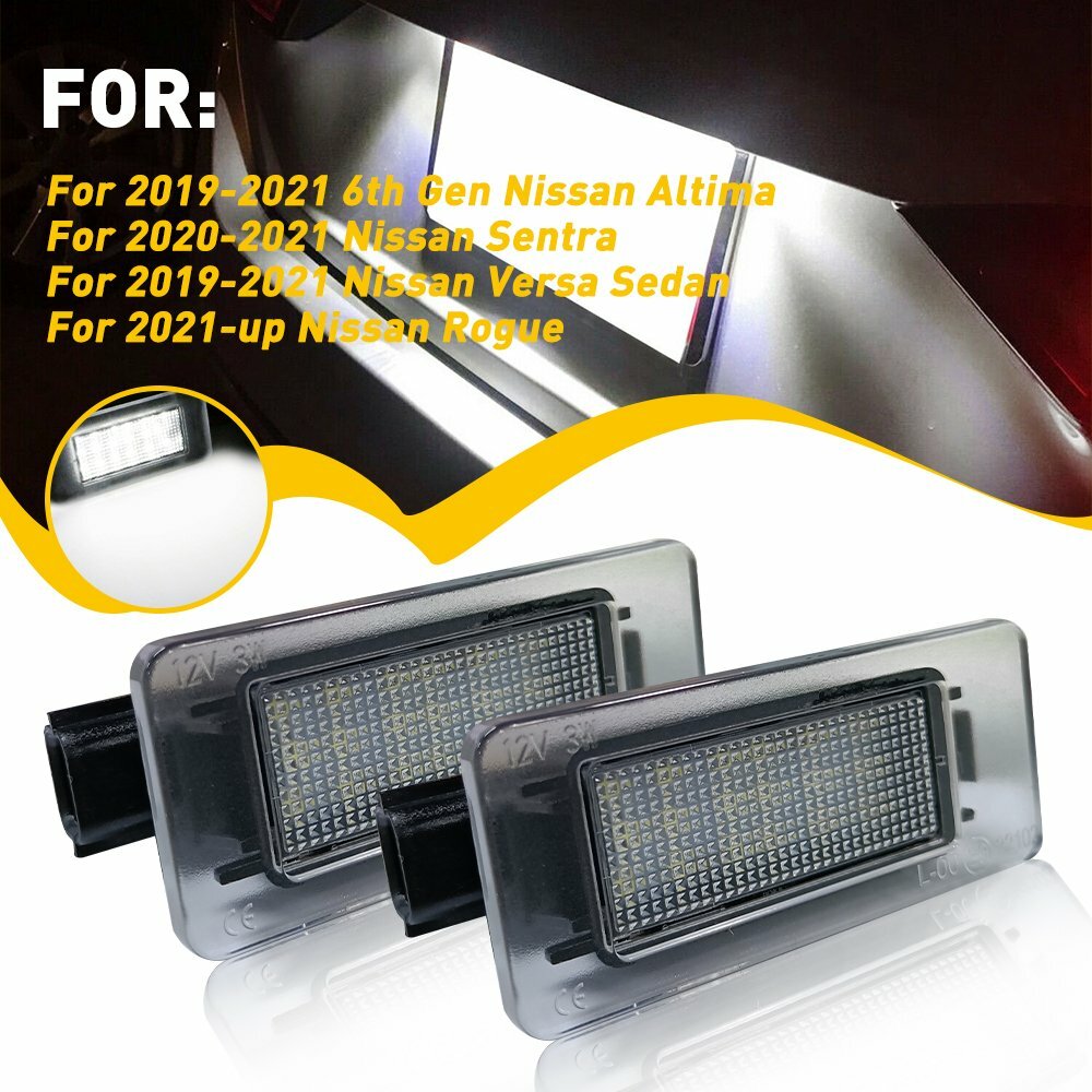 LED License Plate Tag Light 6000K For 2019/20-up Nissan Altima Sentra Versa GUS