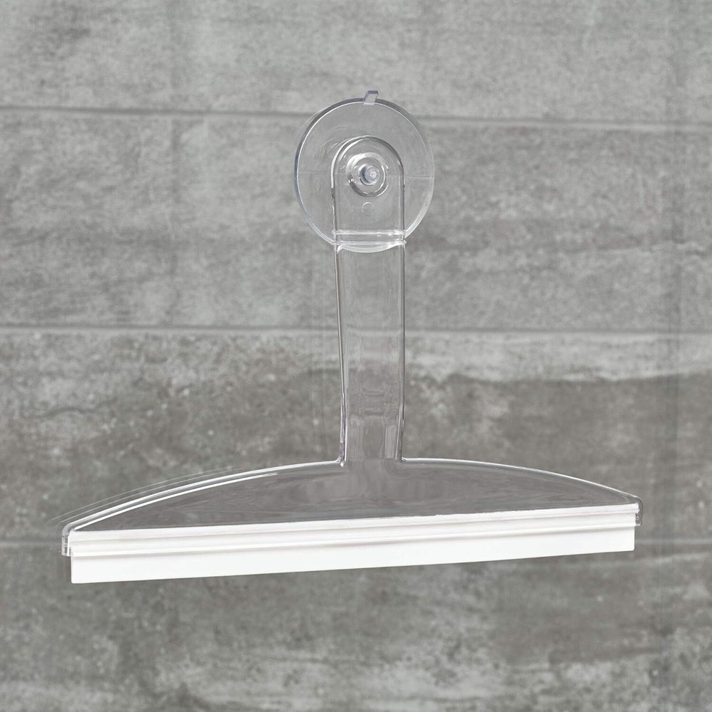 iDesign 22300 Plastic Plastic Suction Squeegee with Storage Hook Shower, Window,