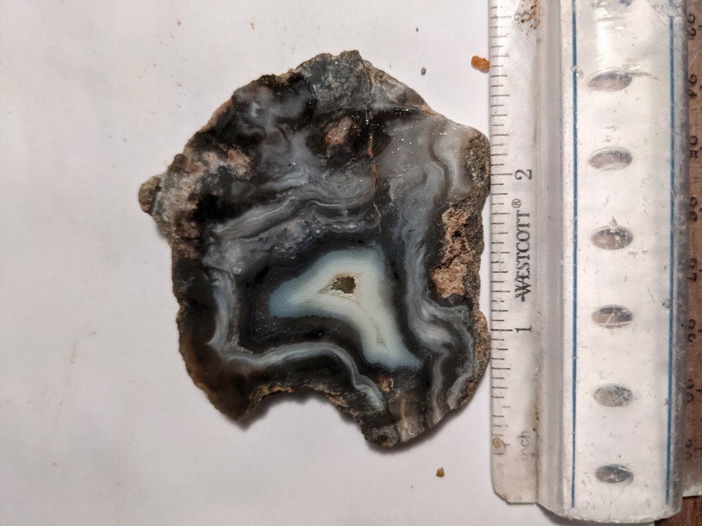 Natural Black Agate Slab Slice Cool Pattern