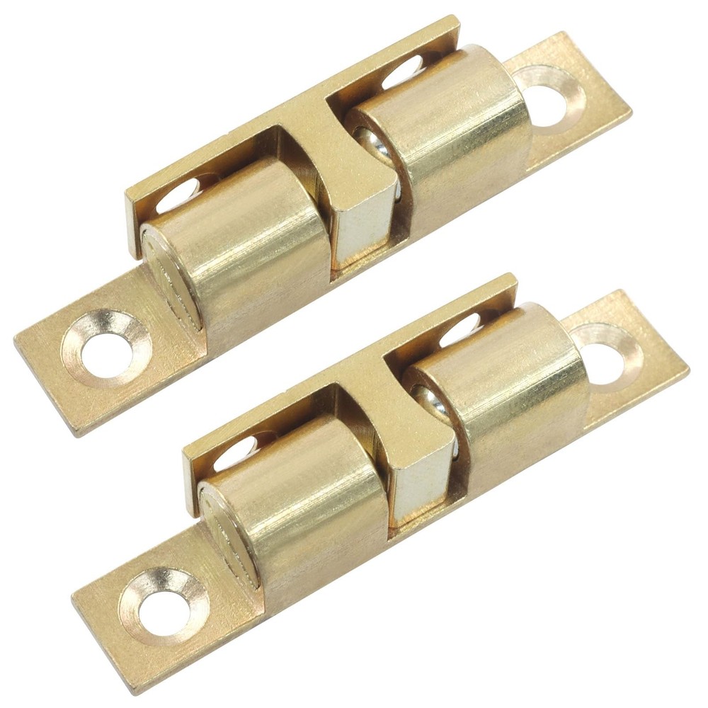 Hordion 4 Pack Double Ball Tension Roller Catch Latch, 60mm Solid Brass