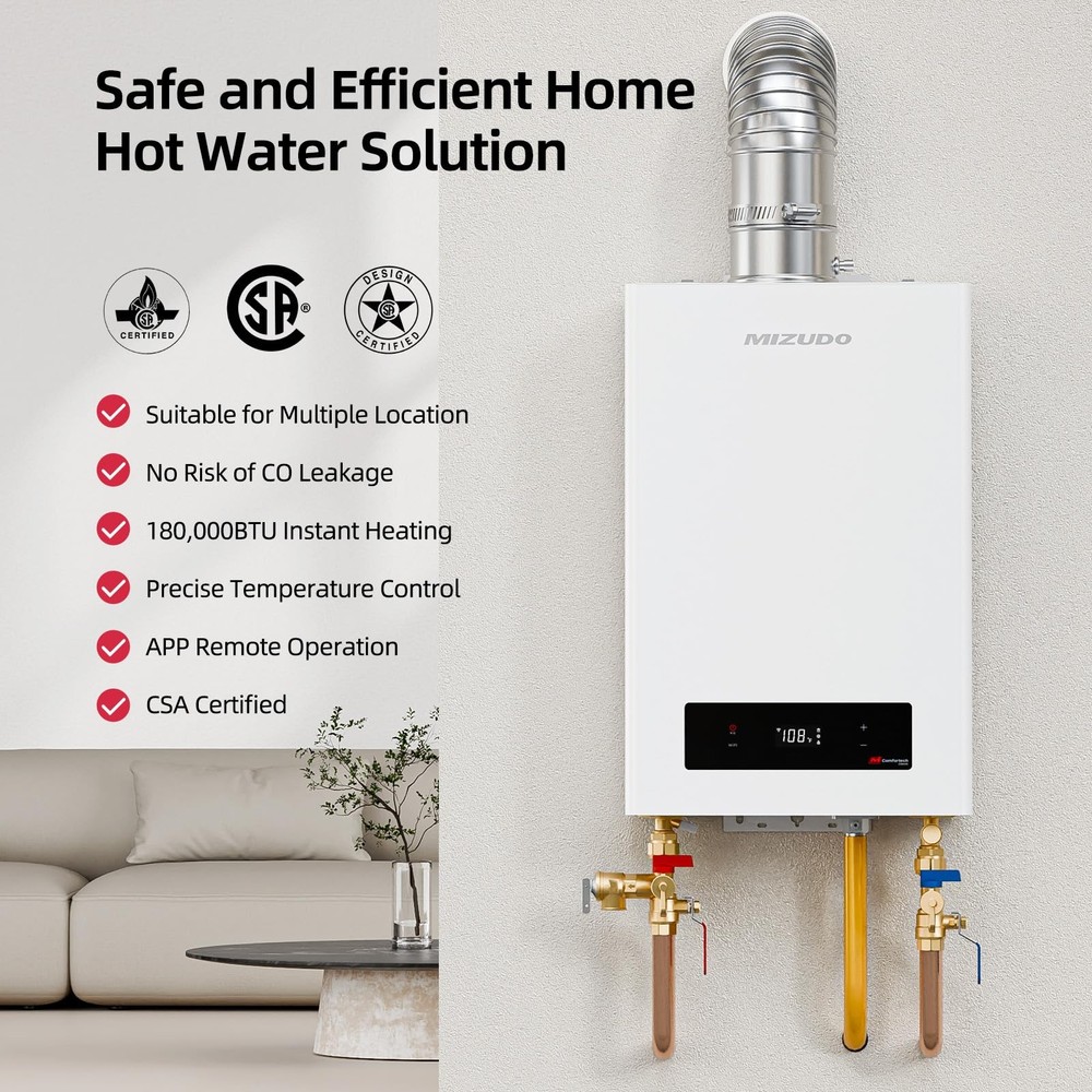 ** NEW Mizudo Tankless Water Heater | Propane | 7.9 GPM | 180,000 BTU | Wi-Fi