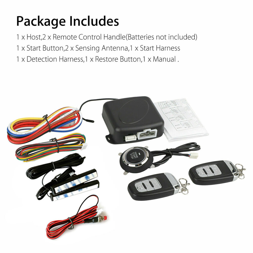 Car Engine Start Keyless Entry Alarm System Push Button Remote Starter Stop Kit