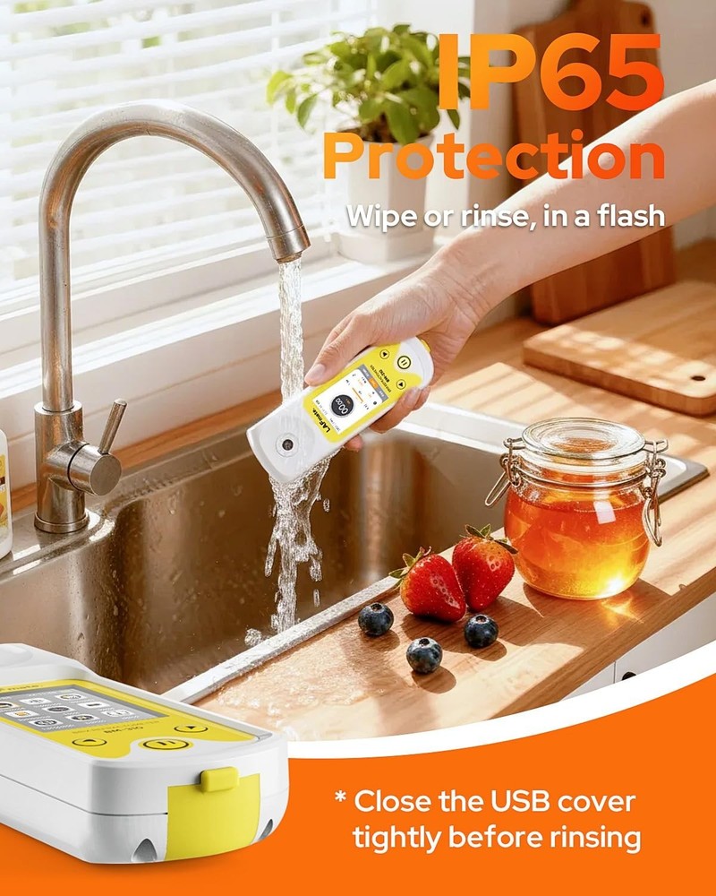 Rechargeable Refractometer with Automatic Temperature Compensation for Samples