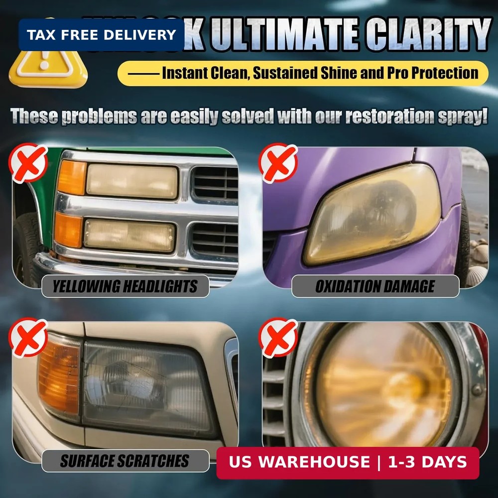 Headlight Restoration Kit, Instantly Restores Yellowing, Oxidation and Cloudy, B