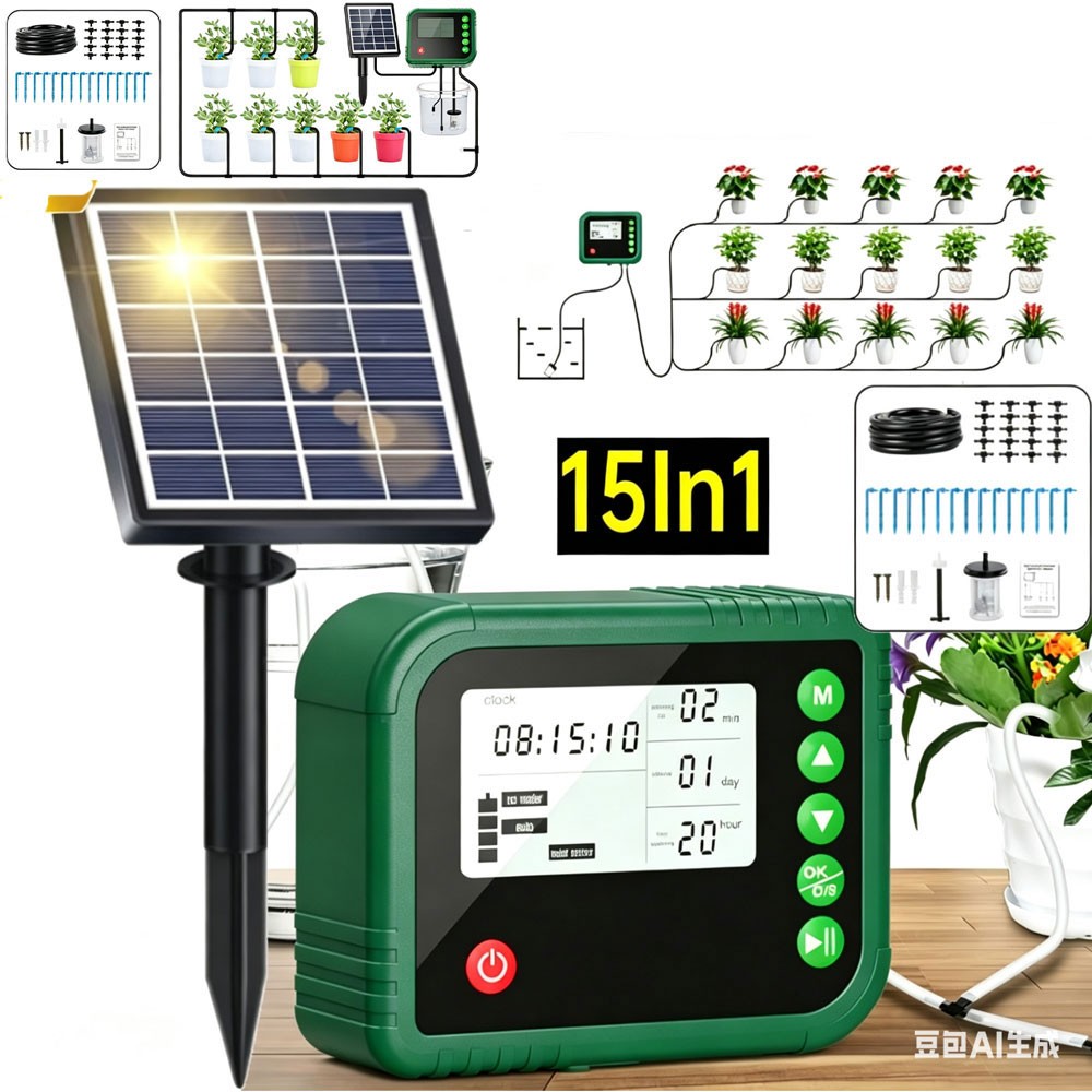 NEW HOT Solar Plant Watering System Automatic Irrigation System Kit with Timer