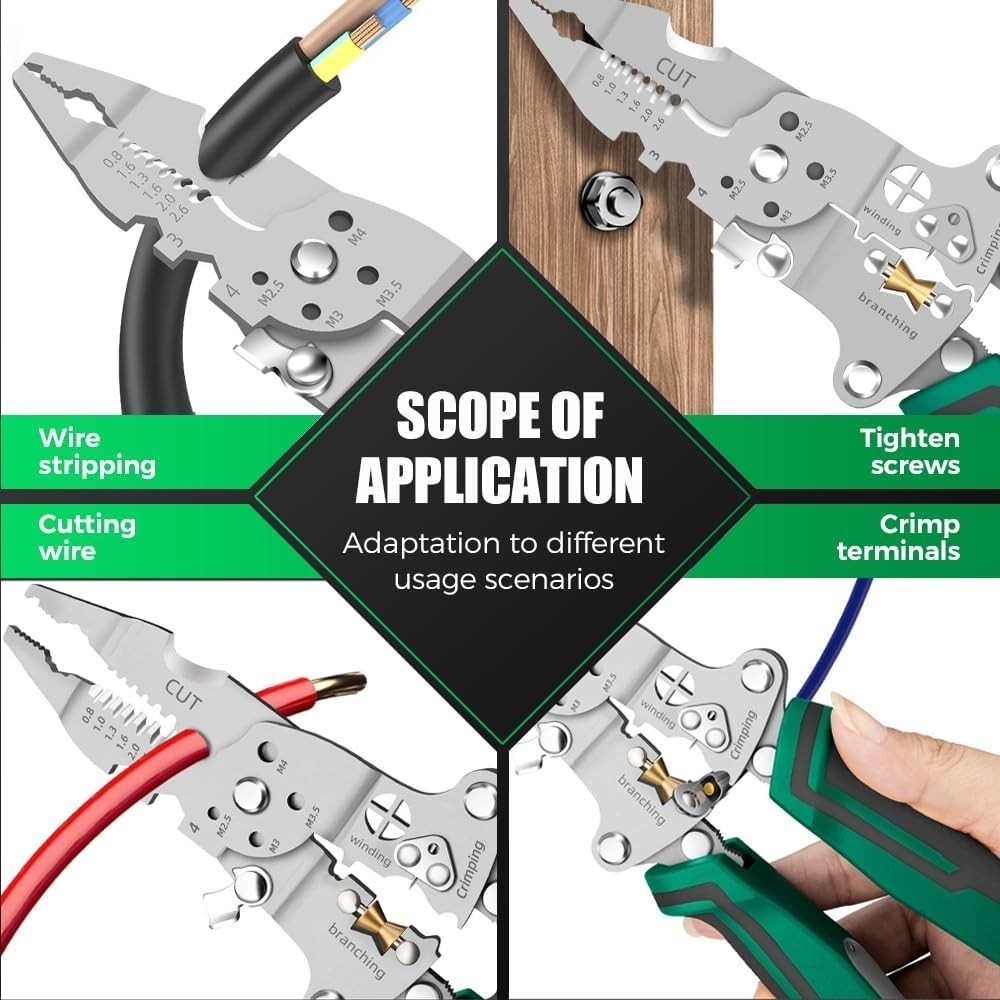 Home Multi-Function Wire Stripper Tester​​ Foldable Plier with Voltage Tester