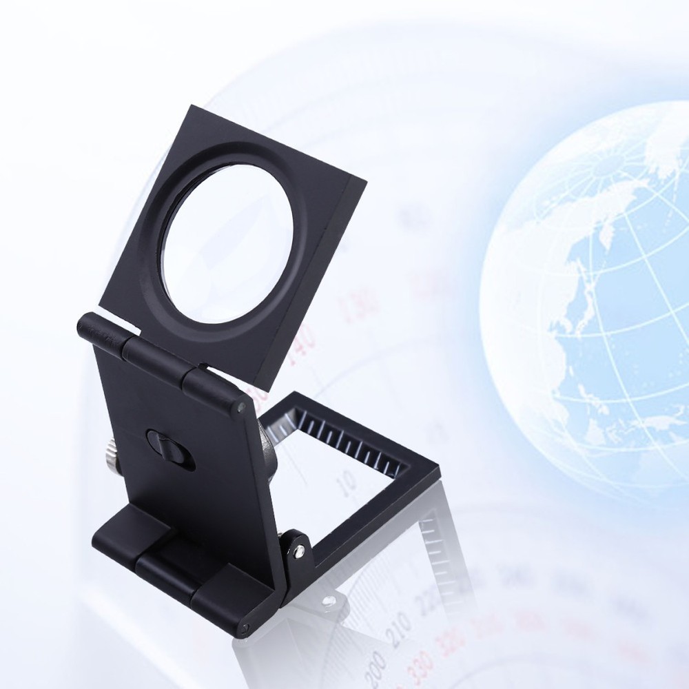 Portable Folding 8X Magnifier with 2 Bright LED Lights for Reading Maps