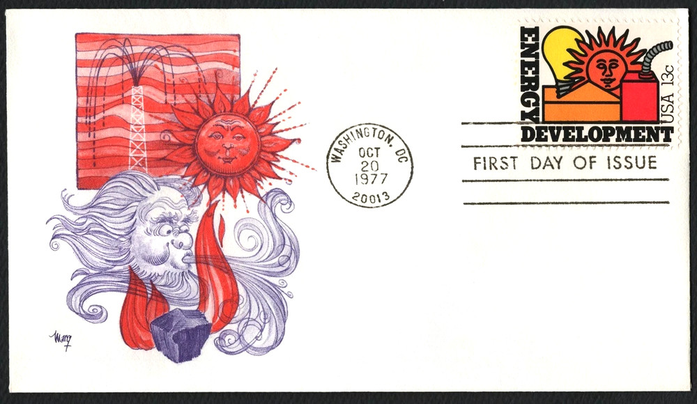 ENERGY DEVELOPMENT 1977 MARG CACHET FDC UNADDR