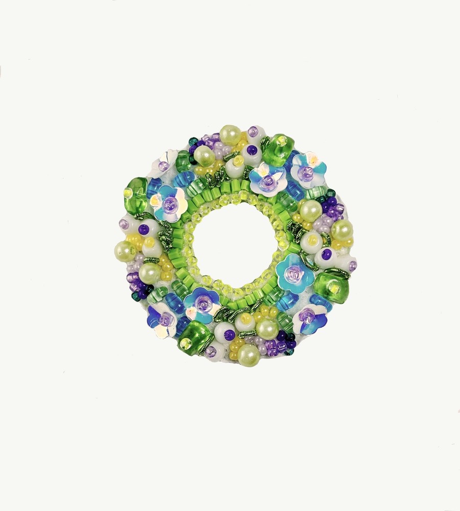Crystal Art Beadwork kit for creating brooch Spring wreath BP-364C