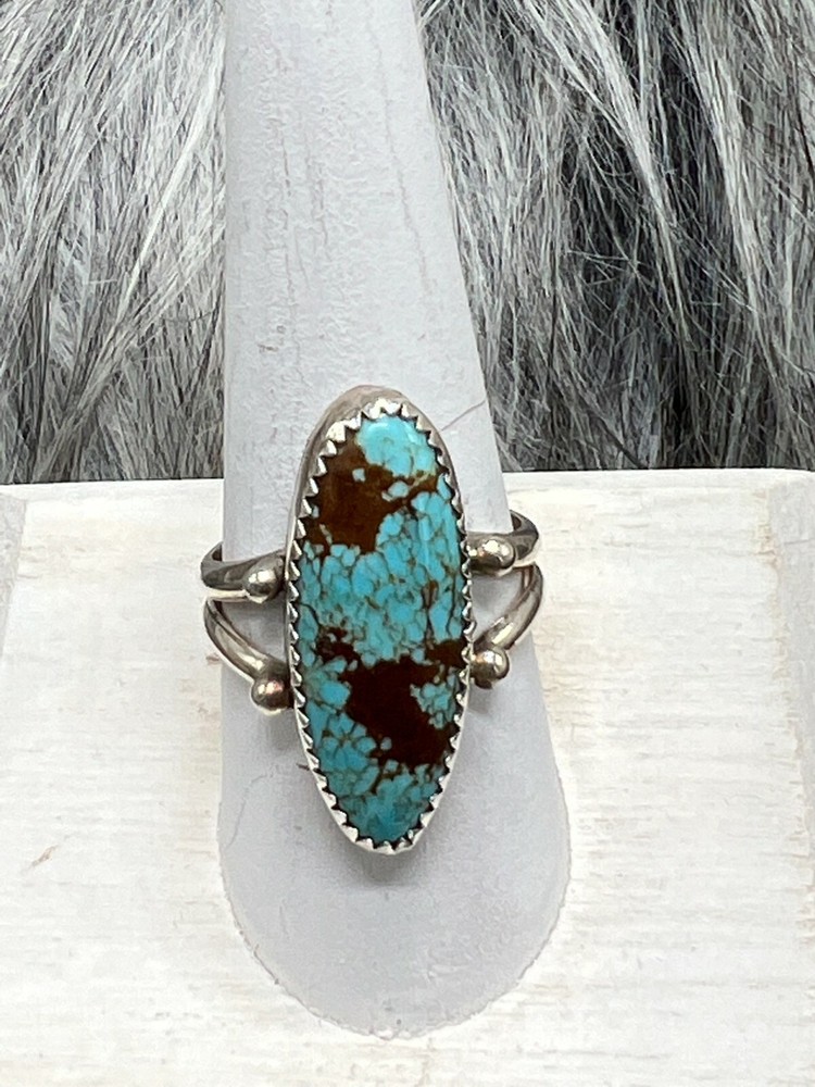 #8 TURQUOISE ~ STERLING SILVER ~ RING (9)
