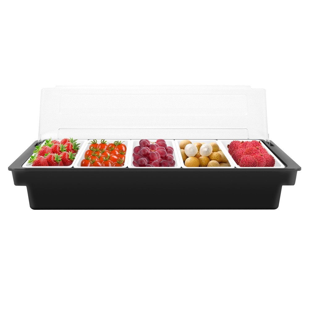 Fruit Box With 5 Compartments 50*15*10cm Compartment Condiment Dispenser