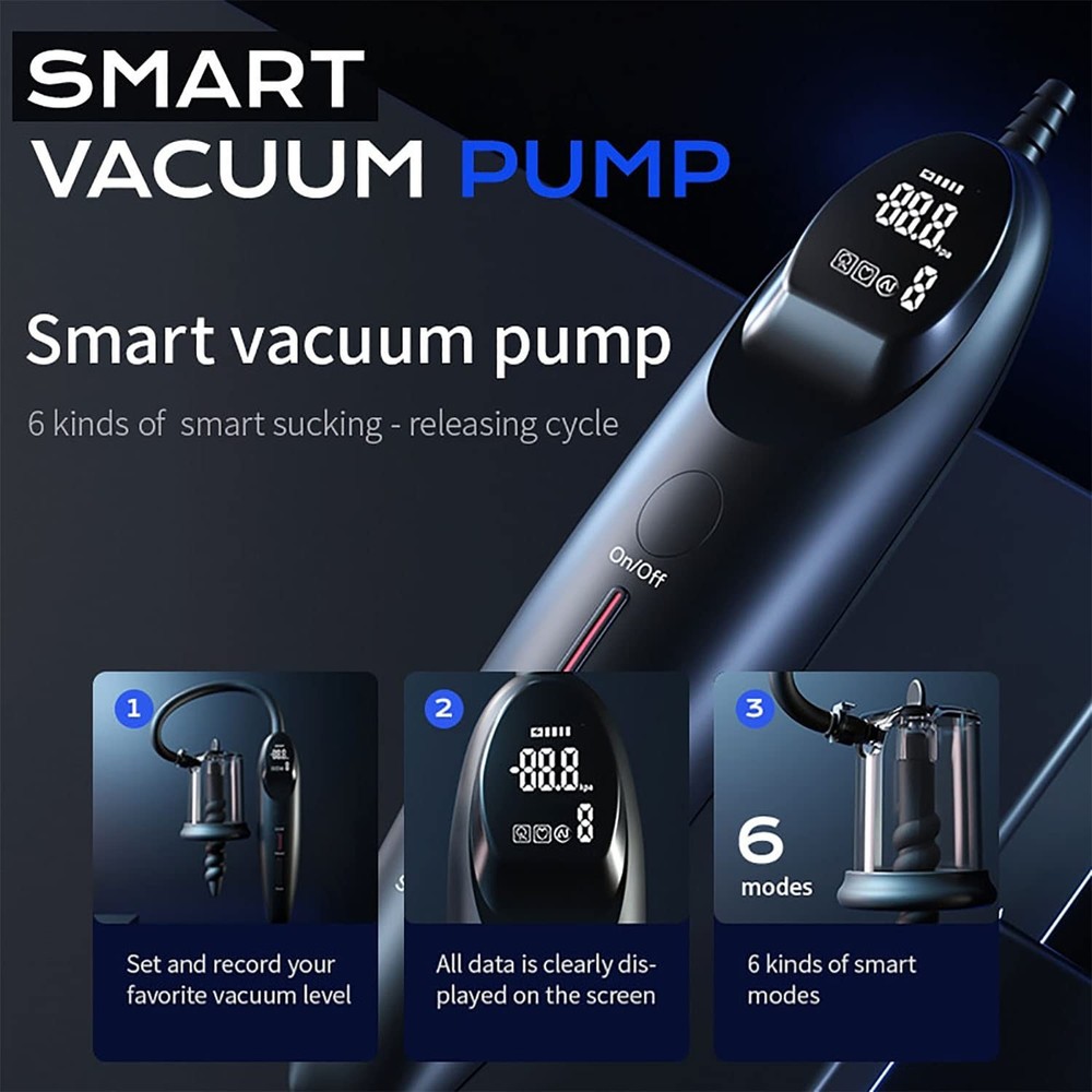 Vacuum Penis Nipple Pump Handle LCD Controller Smart Manual Mode USB Rechargable