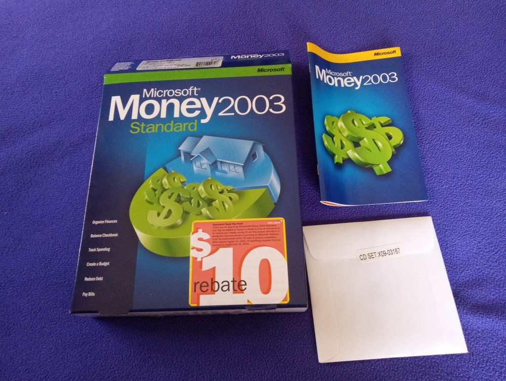 Microsoft Money 2003 Standard PC Software in Box For Windows 98, 2000, ME, XP