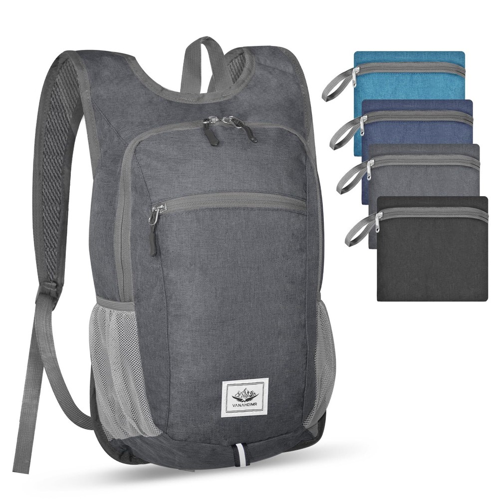 20L Black Lightweight Foldable Water Resistant Packable Small Hiking Backpack