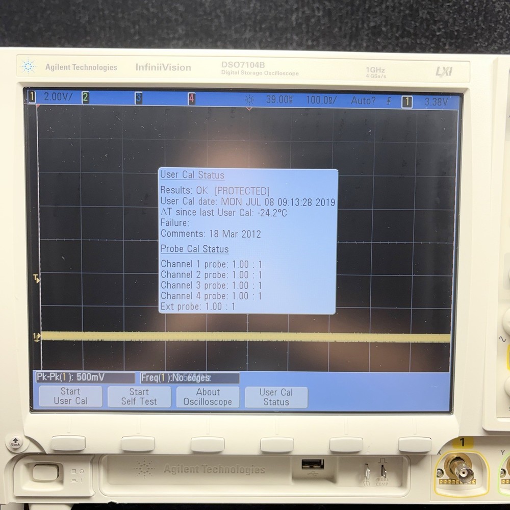 Agilent DSO7104B Digital Storage Oscilloscope Tested For Power