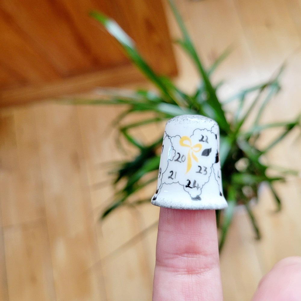 Vintage "Counting Sheep" Dream China Thimble