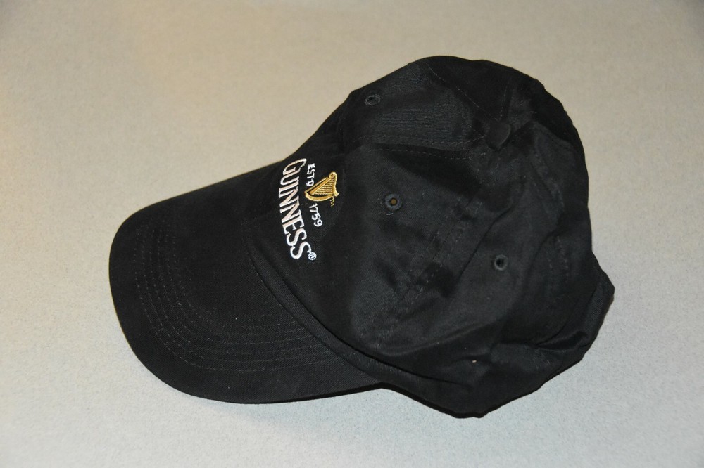 Promo Guinness Logo Baseball Dad Hat Cap Adjustable Hook Loop Beer Irish Black