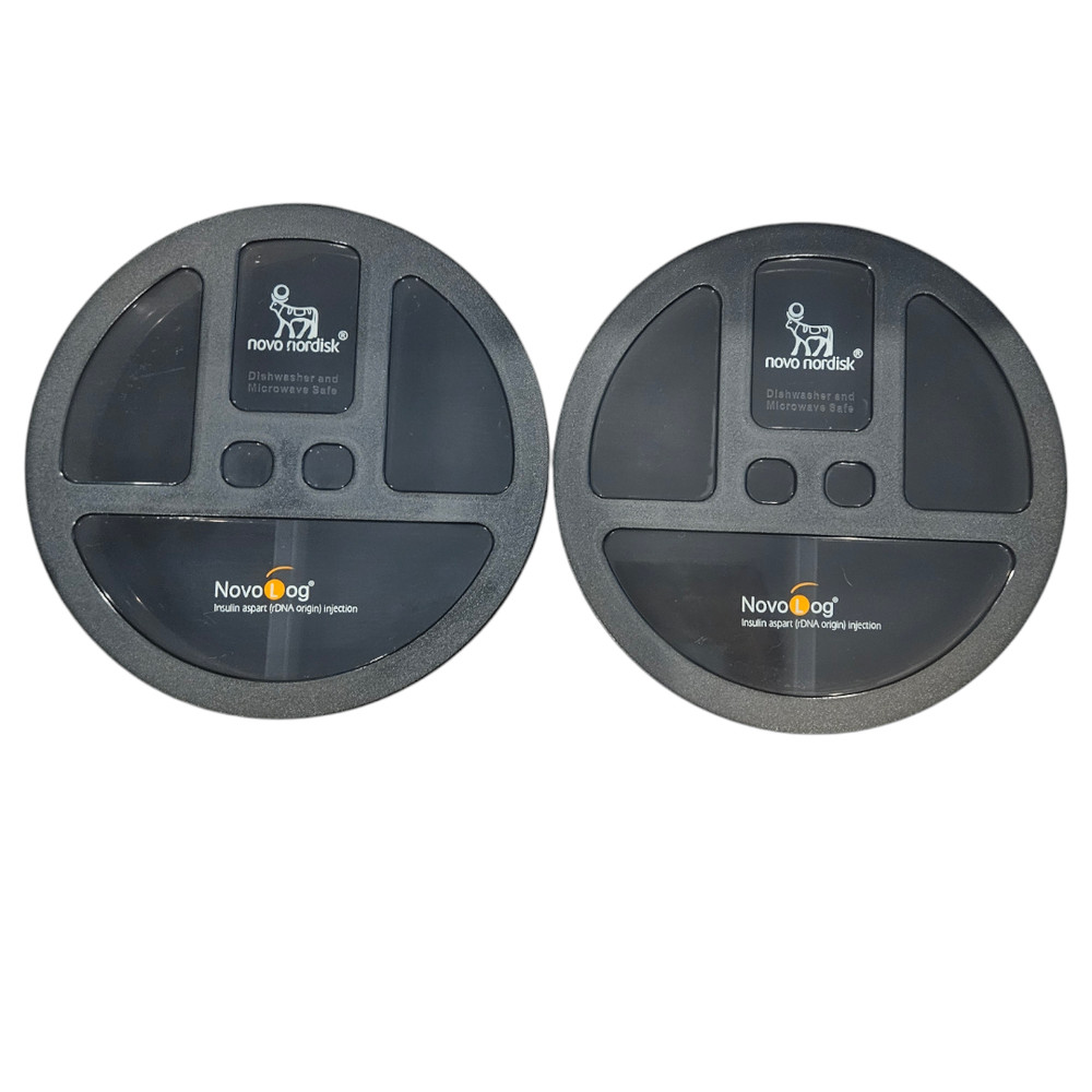 Portion Control Plates with Lids set of 2