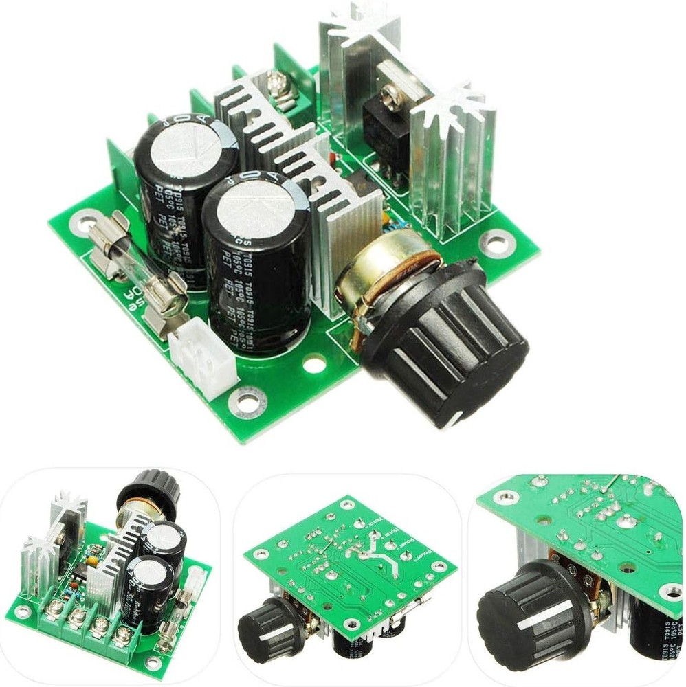 Robust 10A DC Motor Speed Controller - PWM Regulator with Fuse Protection