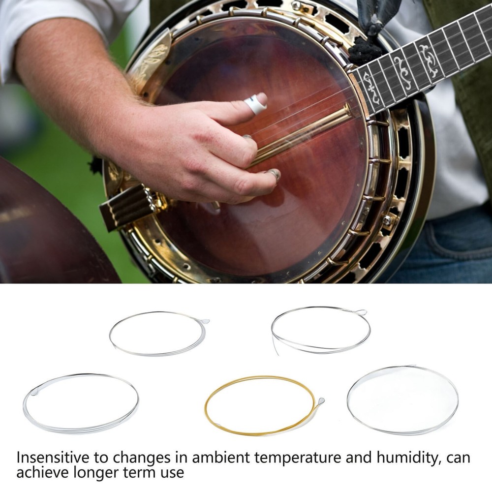 5 String Banjo String Stainless Steel Full Resonance Thick High Notes Strings