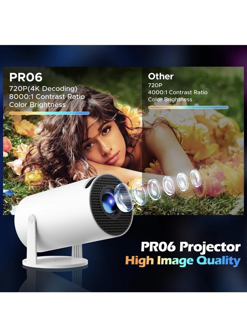 Mini Projector with WiFi and Bluetooth, 4K Projector, Portable Projector for ...