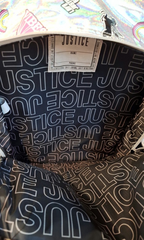 Justice Standard Size, 16", Iridescent Backpack, Excellent Condition!