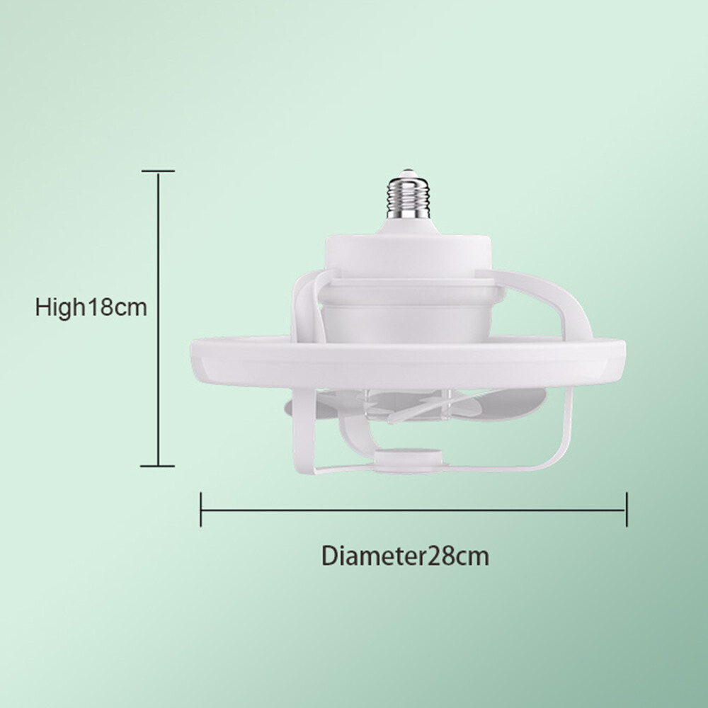 Smart Remote Control E27 LED 360° Swivel Head Modern Ceiling Fan Lights
