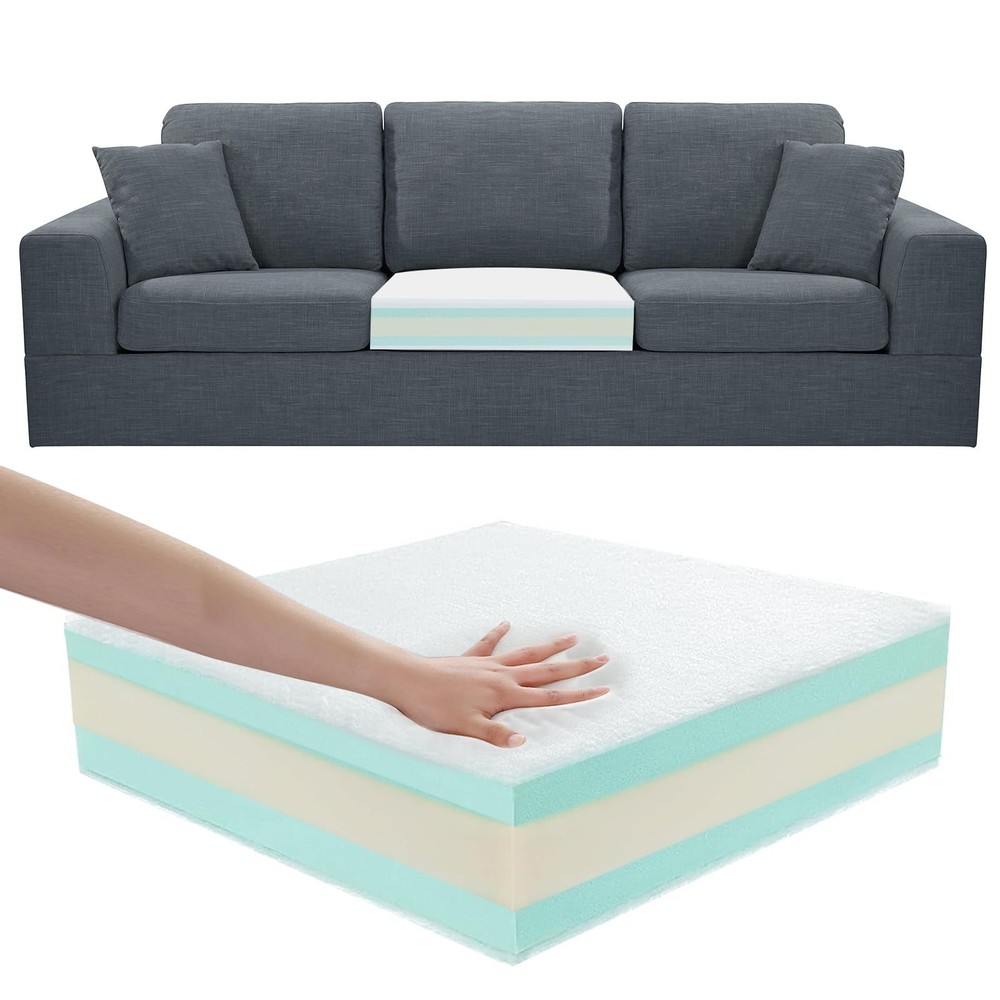 FOUXTEL Extra Thickness 5 Layer Couch Cushion Replacement, 24"x24"x6" Sofa Cushi