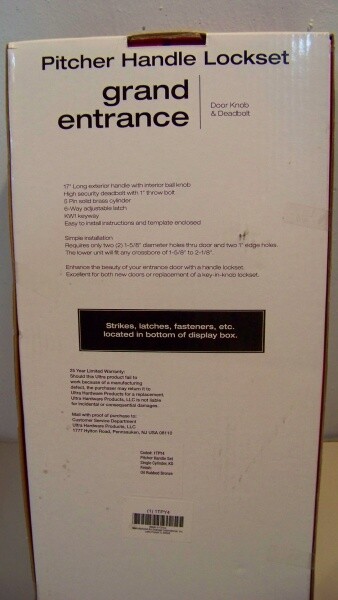 Pitcher Handle Grand Entrance Door Knob Deadbolt